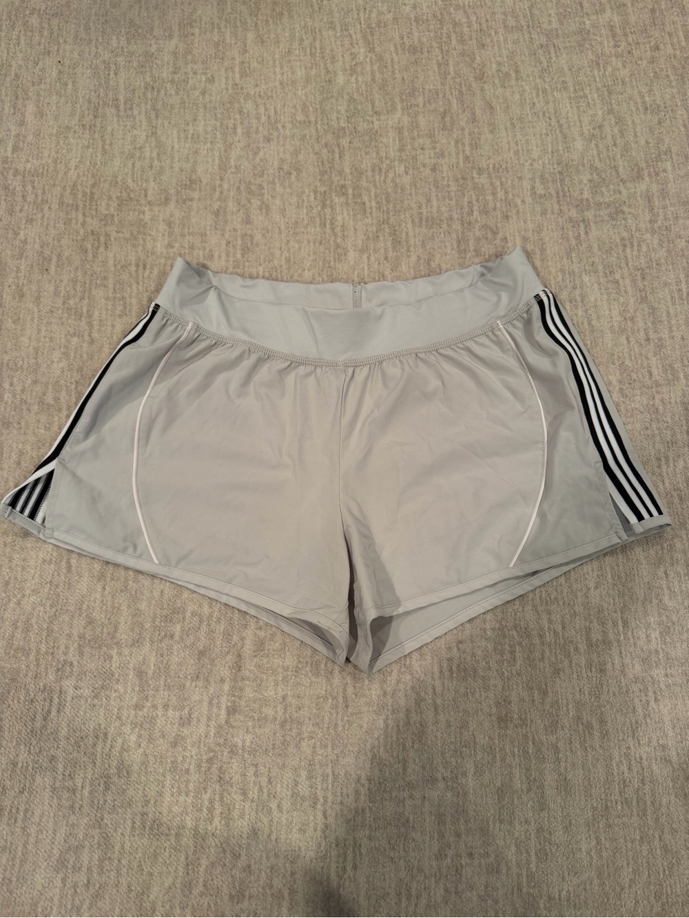 Adidas AVIA Women's Light Gray Athletic Shorts with Side Stripe